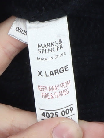 Marks and Spencer Womens Black Wool Blend Collared Cardigan XL