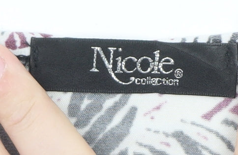 Nicole Collection Women's Grey Floral Wrap Dress Size L