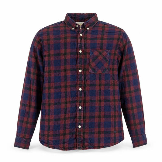 Selected Homme Men's Red & Navy Check Cotton Shirt Regular Fit L