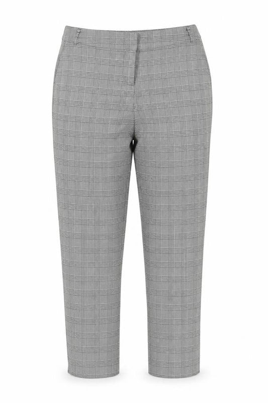 Tu Women’s Grey Check Stretch Tapered Work Trousers Size 14S