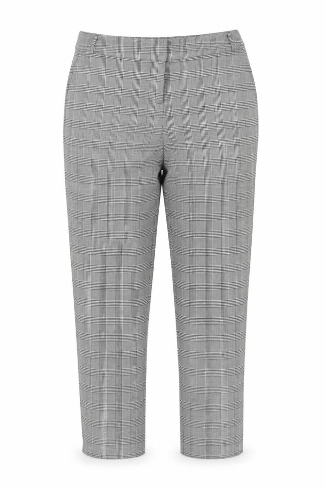 Tu Women’s Grey Check Stretch Tapered Work Trousers Size 14S
