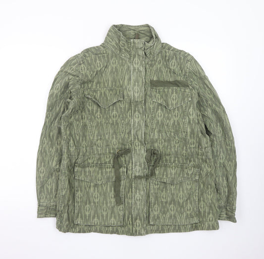 Marks and Spencer Women’s Green Military Jacket Size 12 Cotton