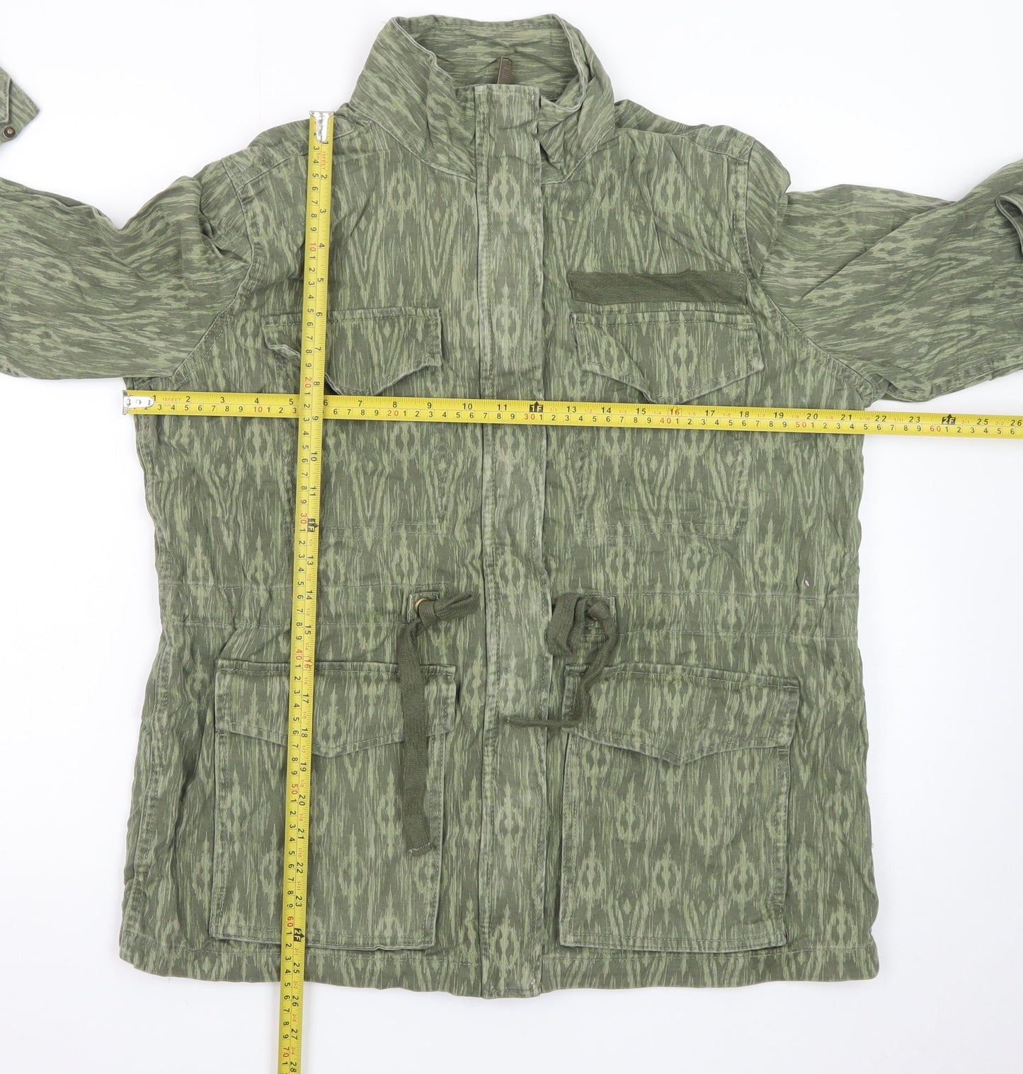 Marks and Spencer Women’s Green Military Jacket Size 12 Cotton