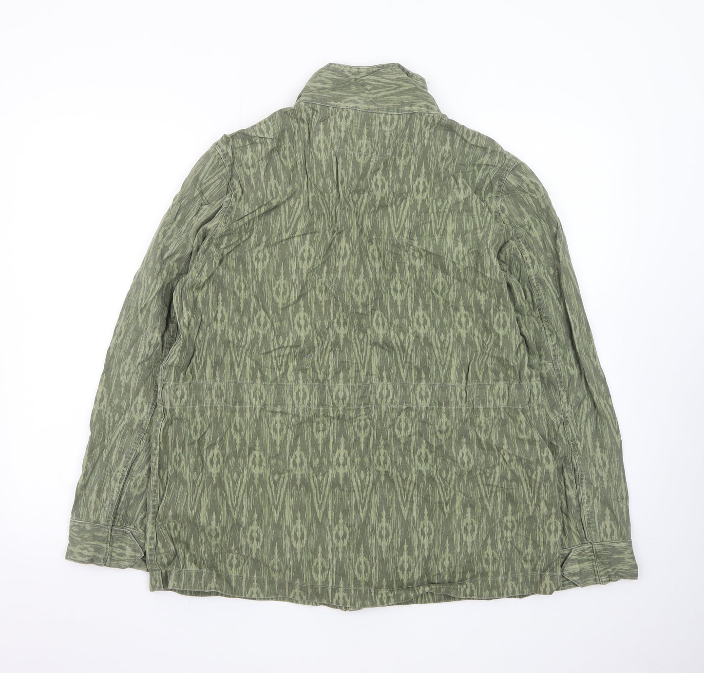 Marks and Spencer Women’s Green Military Jacket Size 12 Cotton