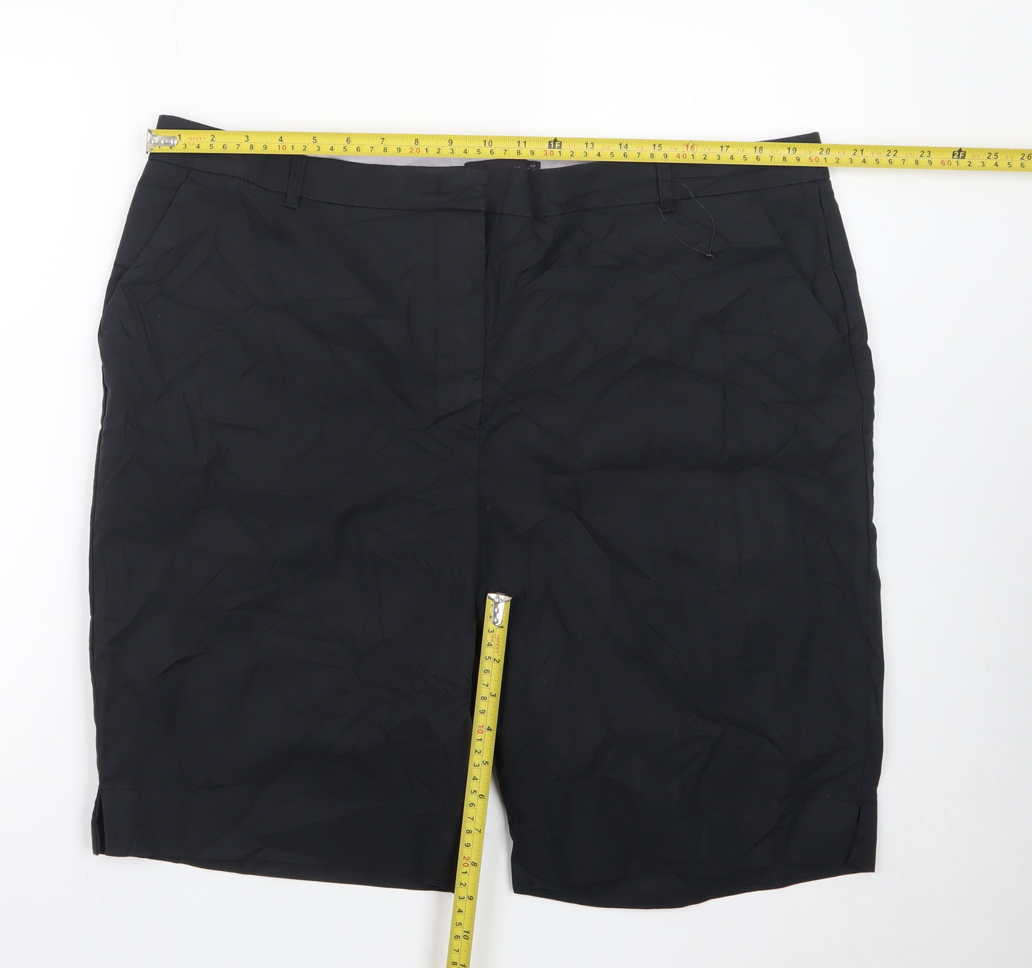 Marks and Spencer Men's Black Chino Shorts Size 20 Regular Fit