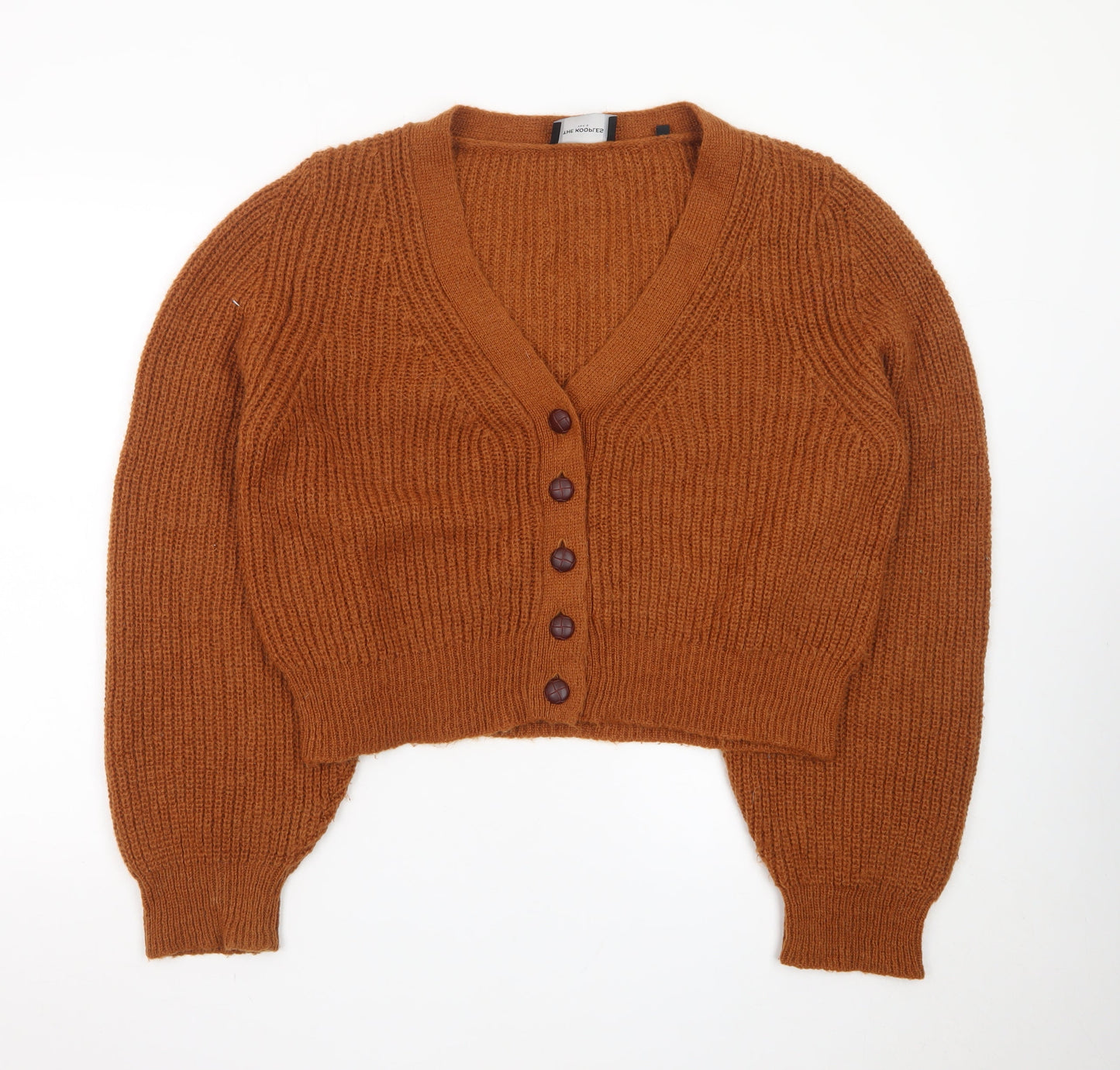 The Kooples Women's Brown Mohair Blend V-Neck Cardigan Size S