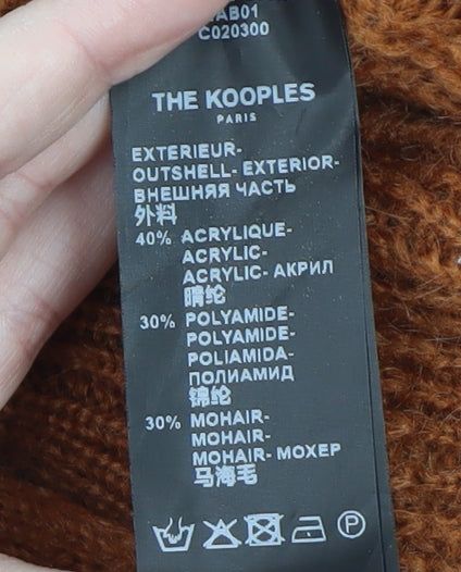 The Kooples Women's Brown Mohair Blend V-Neck Cardigan Size S