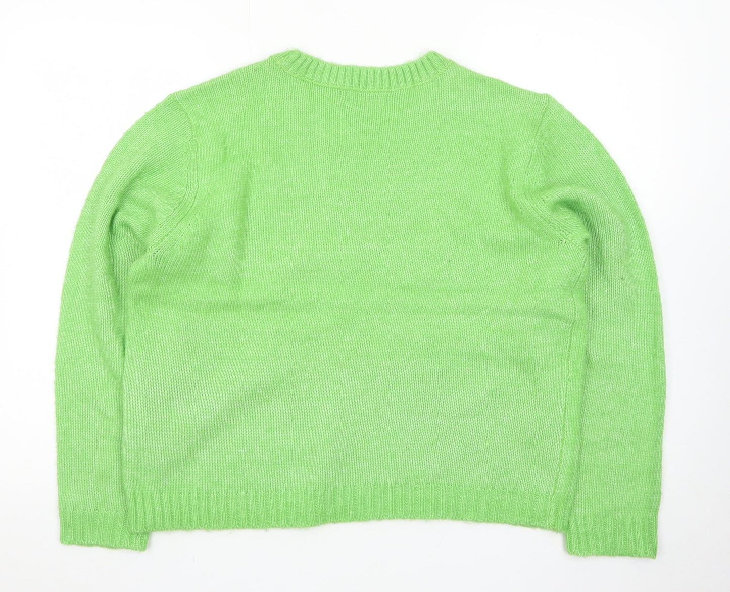 JDY Women's Green Crew Neck Knit Pullover Jumper Size 2XL