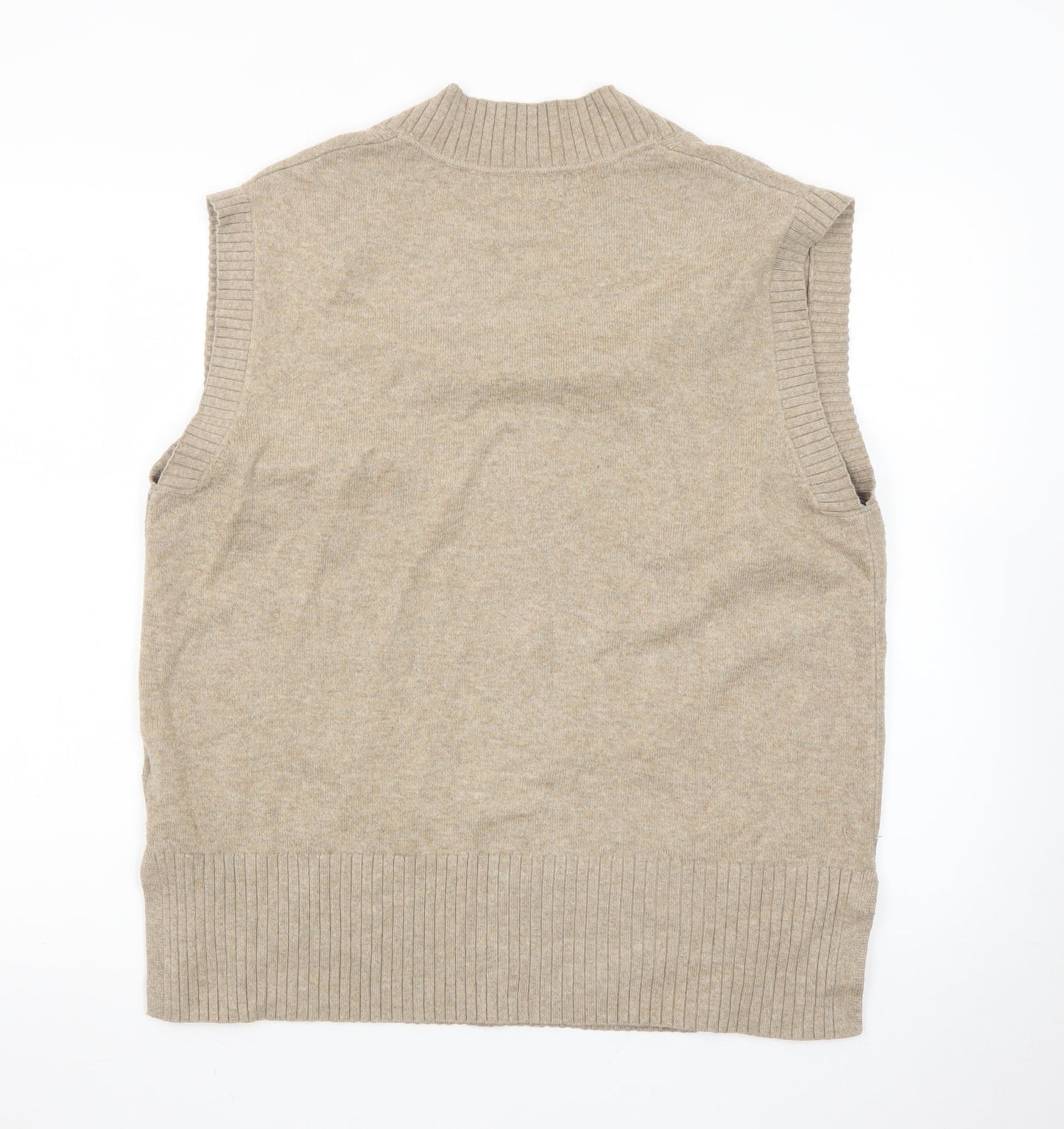 Marks and Spencer Womens Beige Wool Cashmere V-Neck Sleeveless Vest M
