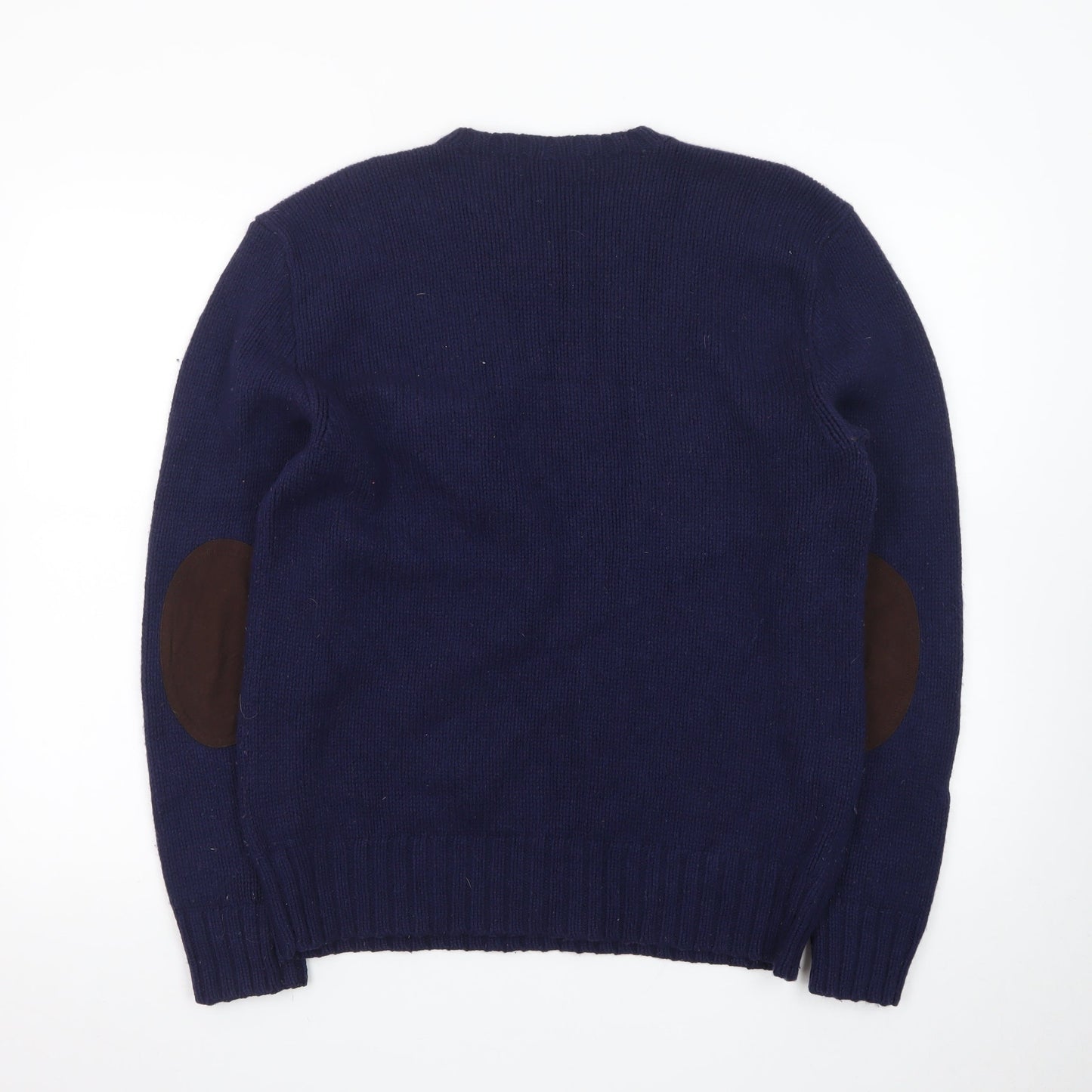 Ralph Lauren Mens Blue Wool Crew Neck Pullover Jumper L