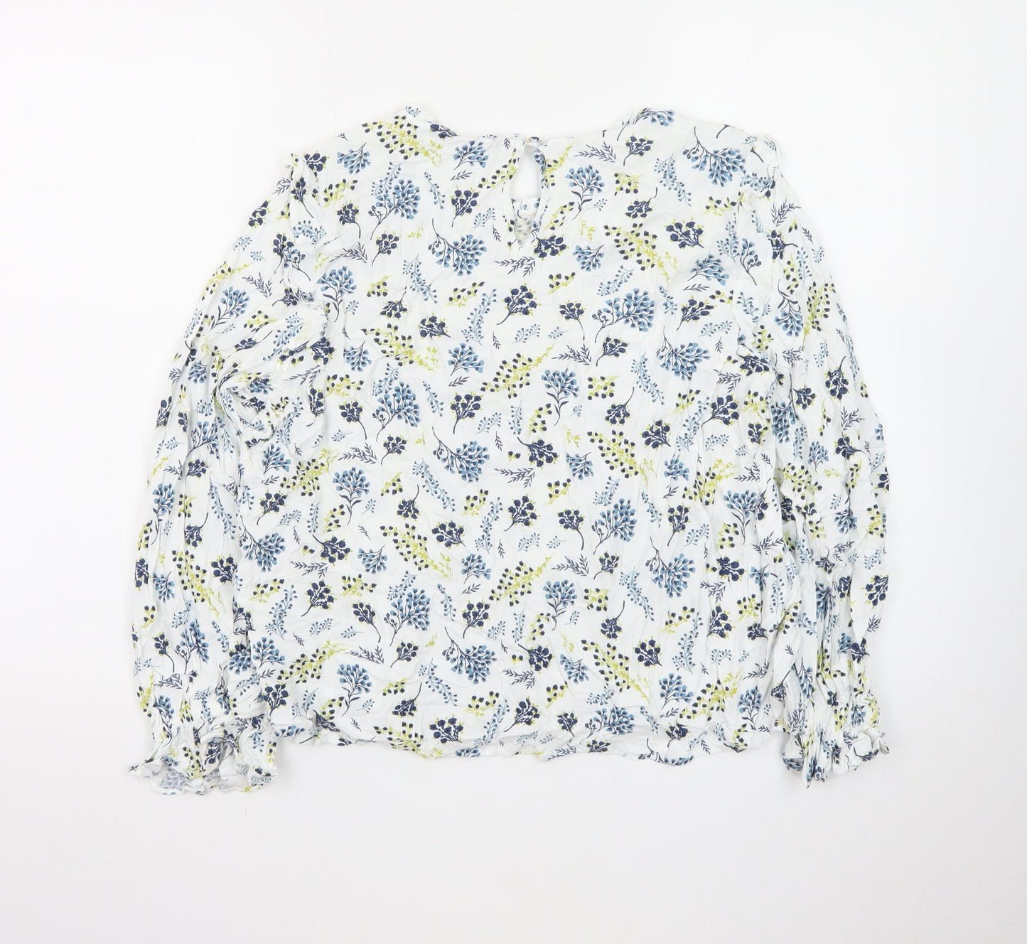 Marks and Spencer Womens Blue Floral Long Sleeve Blouse Size 16