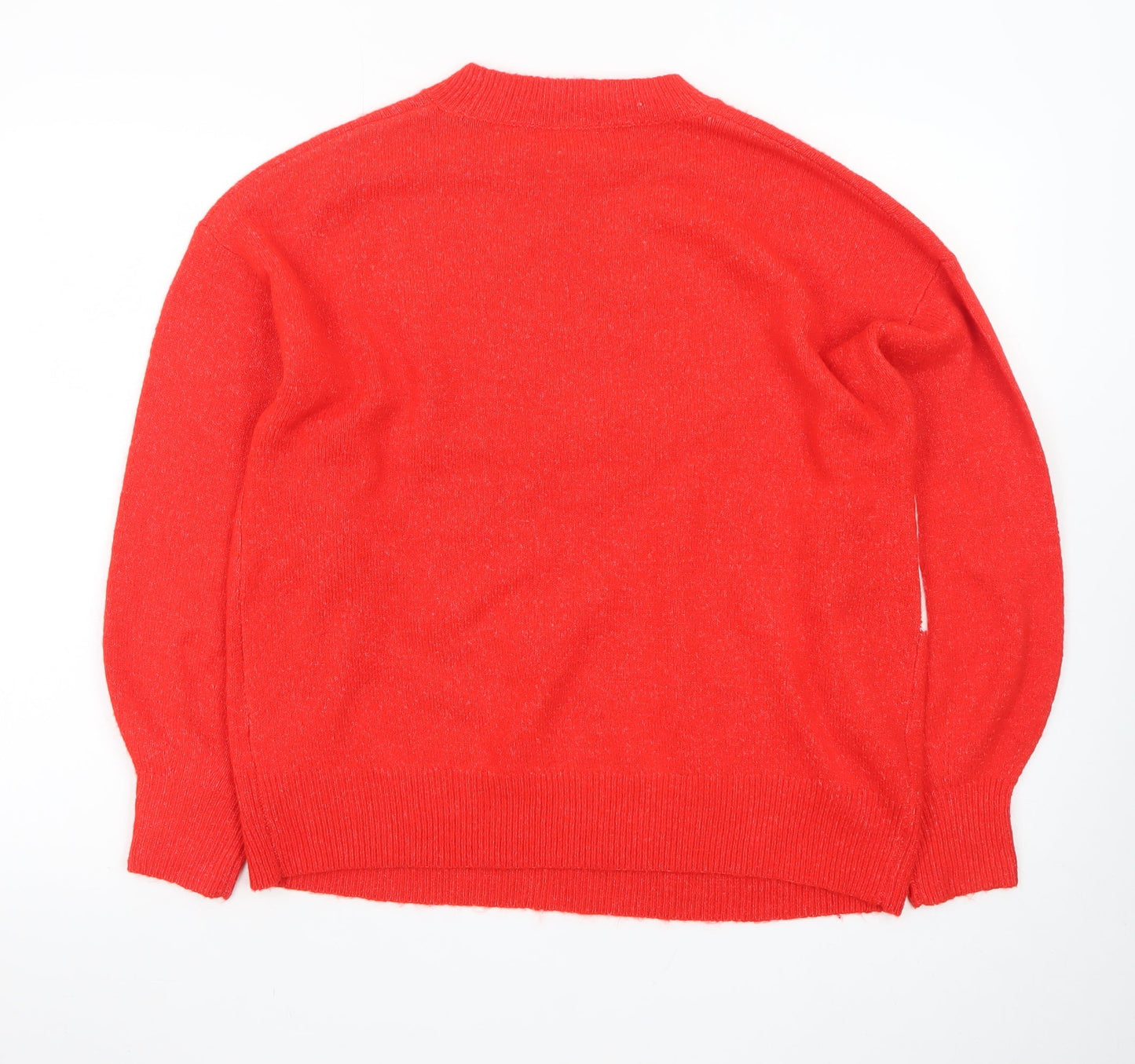 Tu Womens Red Dog Christmas Jumper Size 14 Crew Neck Pullover