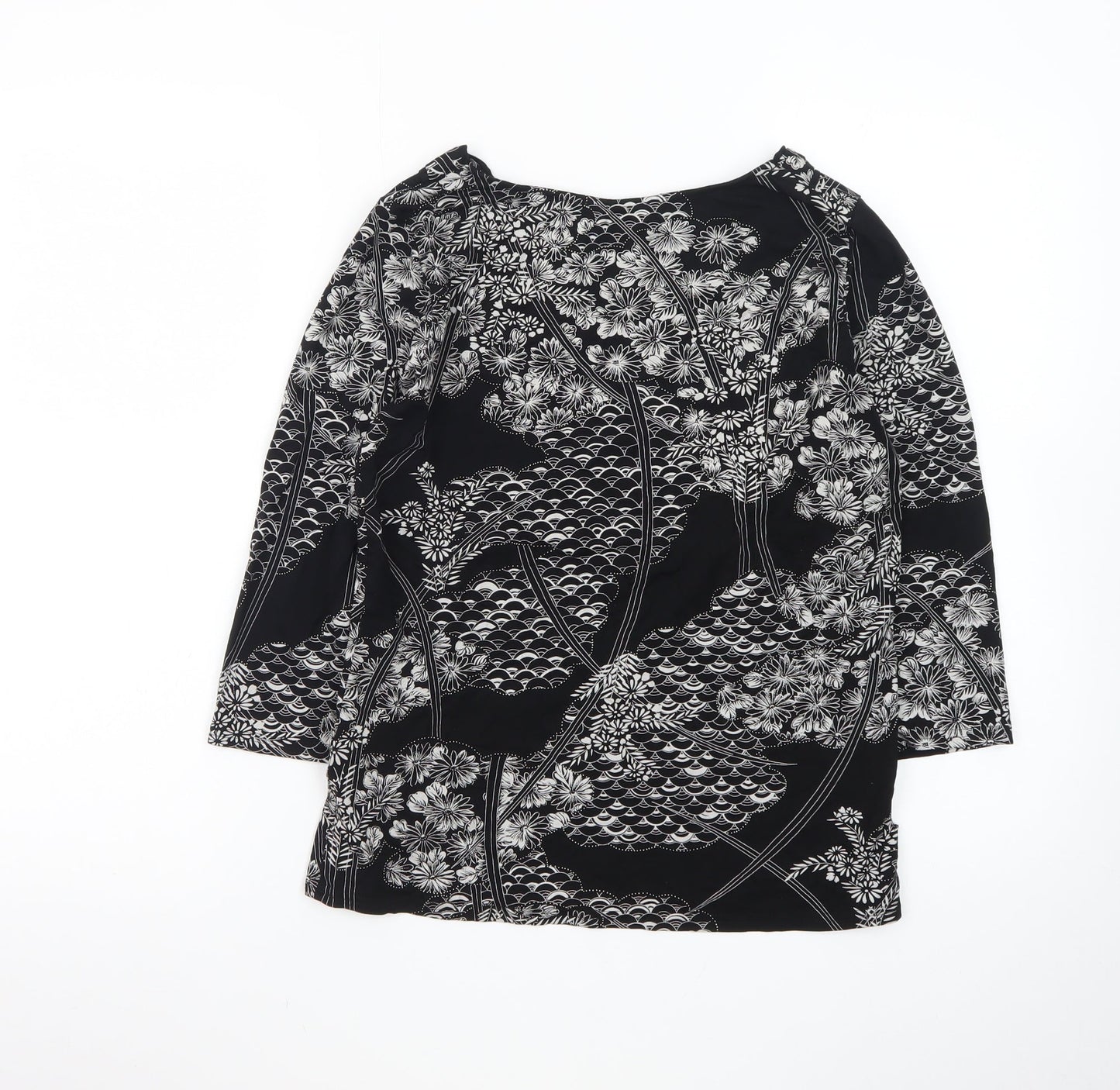 Marks and Spencer Women’s Black Floral Wrap Blouse UK 18