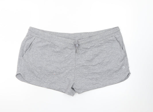 Marks and Spencer Women Grey Size 22 Drawstring Sweat Shorts