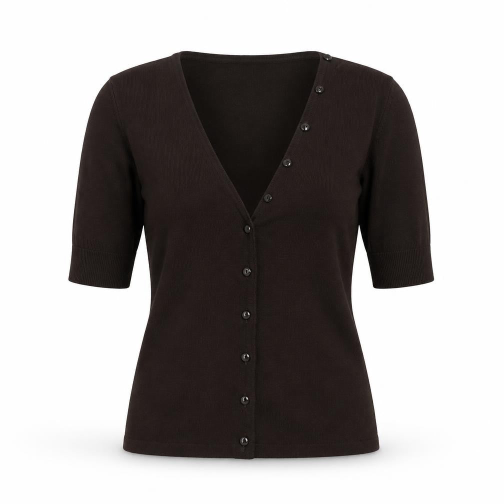 Marks & Spencer Women Brown Button-Up Knit Top Size 10