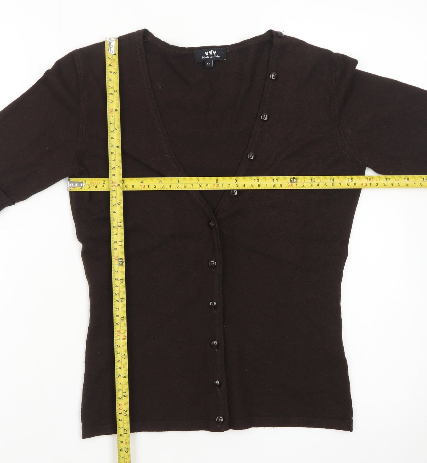 Marks and Spencer Women Brown Button-Up Knit Top Size 10