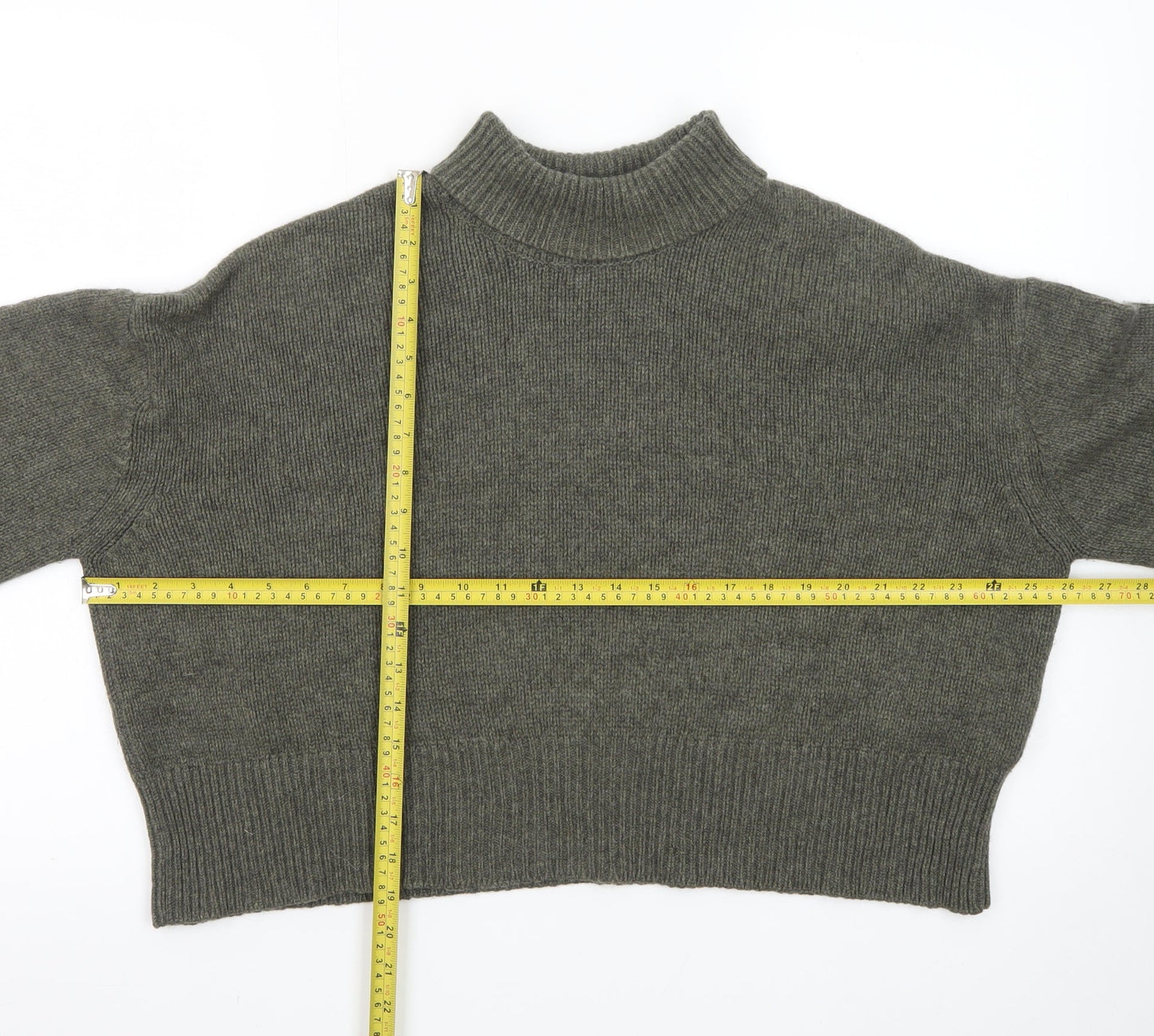Anine Bing Women’s Grey Cashmere Mock Neck Jumper Size S