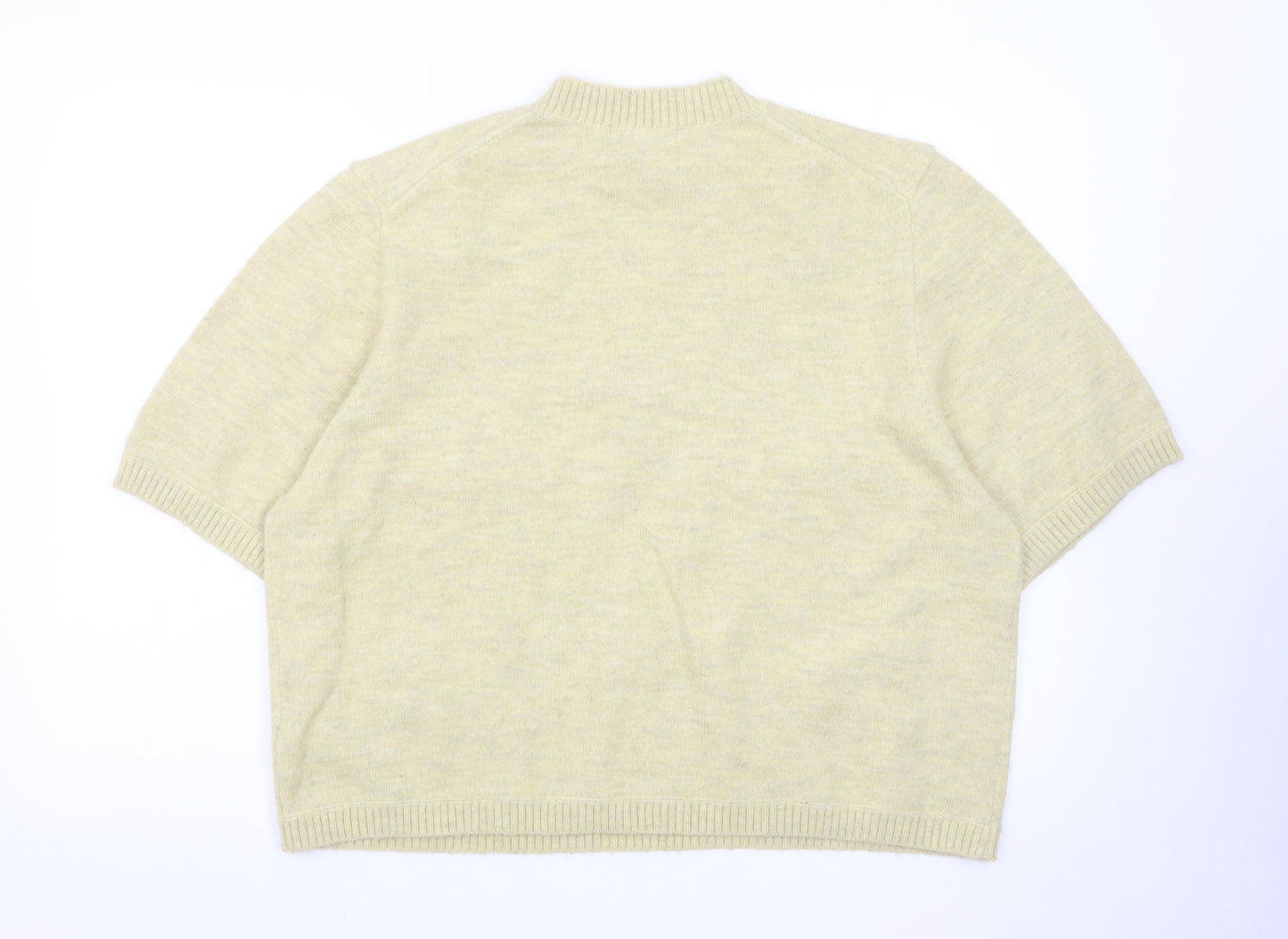 Marks and Spencer Women's Beige Knit Short Sleeve Jumper L