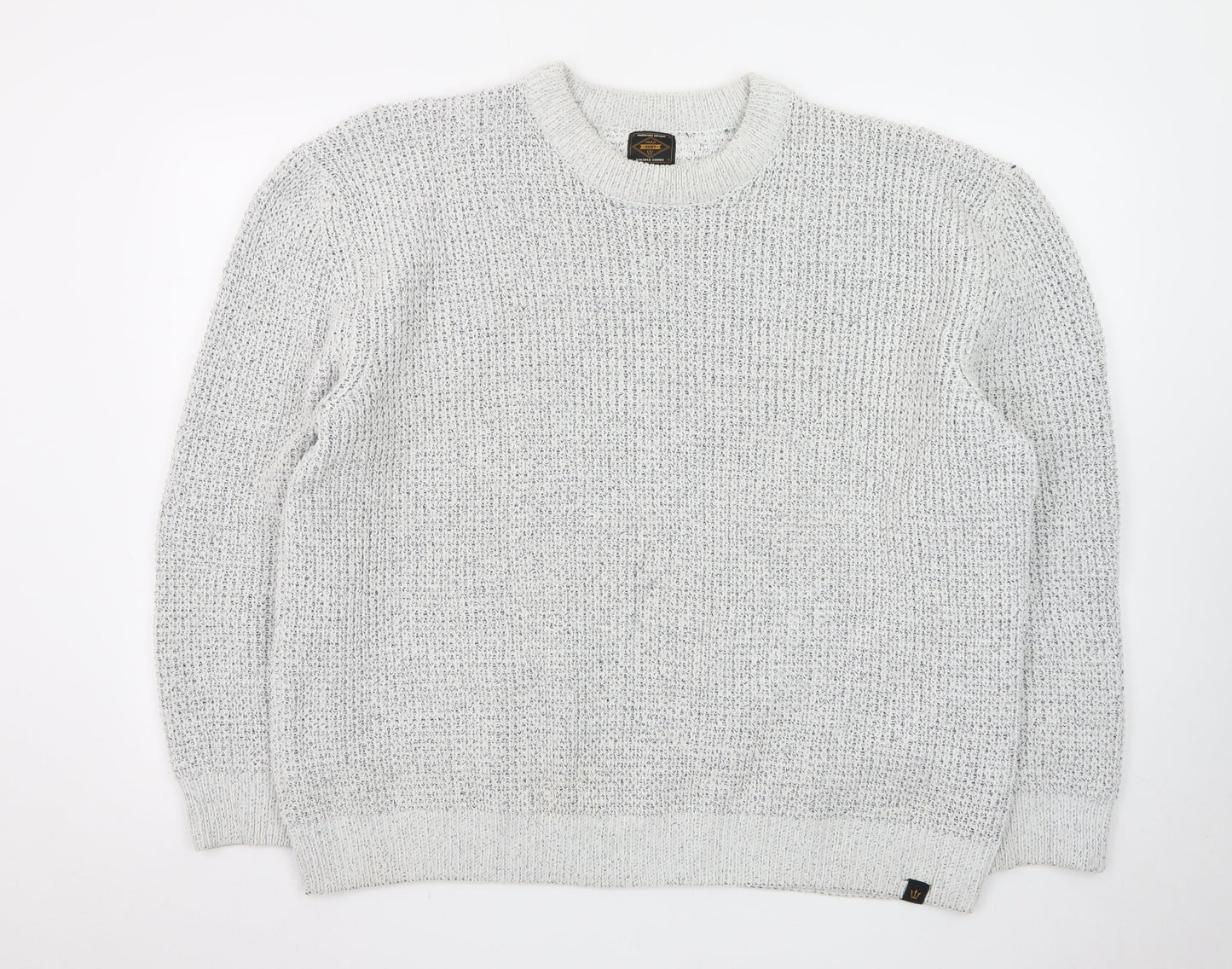 Next Men Grey Chunky Knit Crew Neck Pullover Jumper 2XL