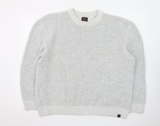 Next Men Grey Chunky Knit Crew Neck Pullover Jumper 2XL