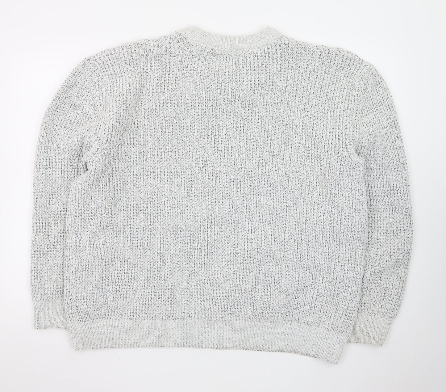 Next Men Grey Chunky Knit Crew Neck Pullover Jumper 2XL