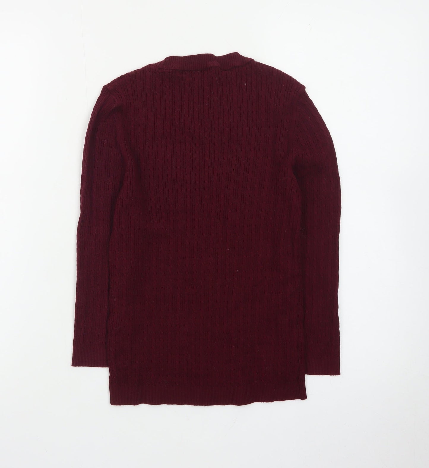 Stradivarius Womens Red Cable Knit Pullover Jumper Size 8
