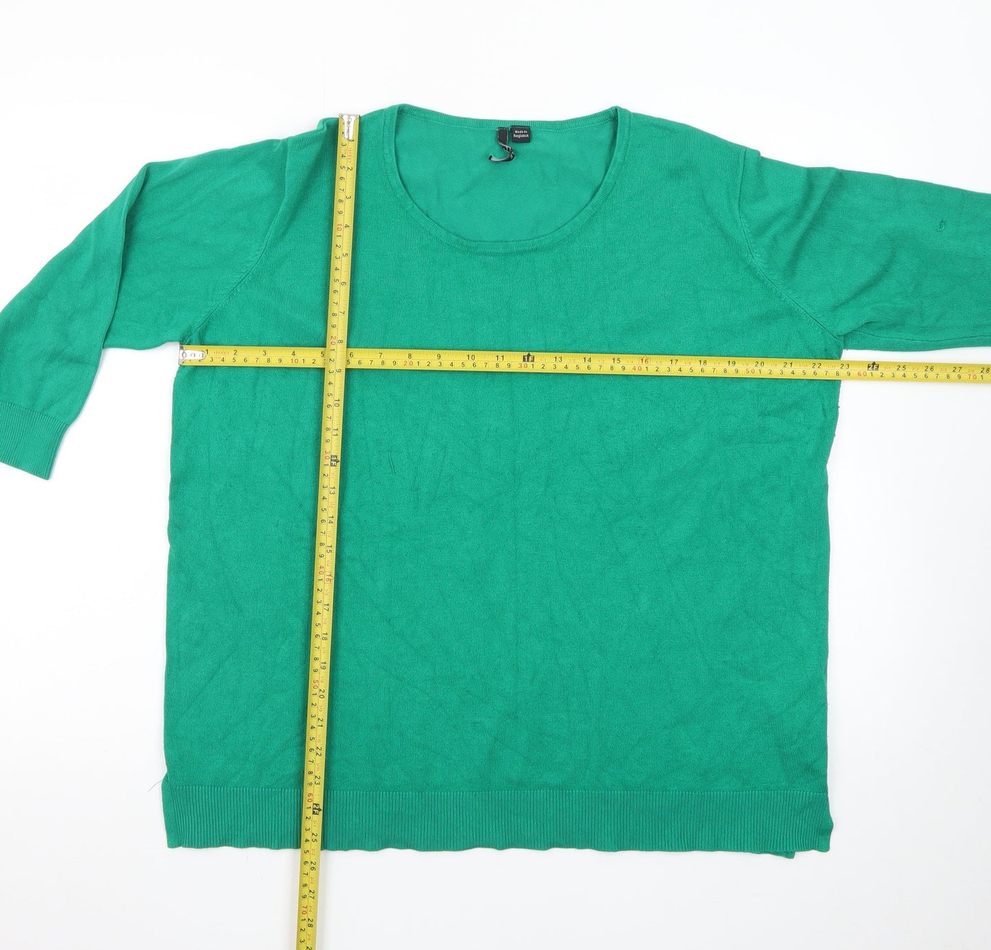 Capsule Women's Green Plus Size 20/22 Knit Scoop Neck Pullover Jumper