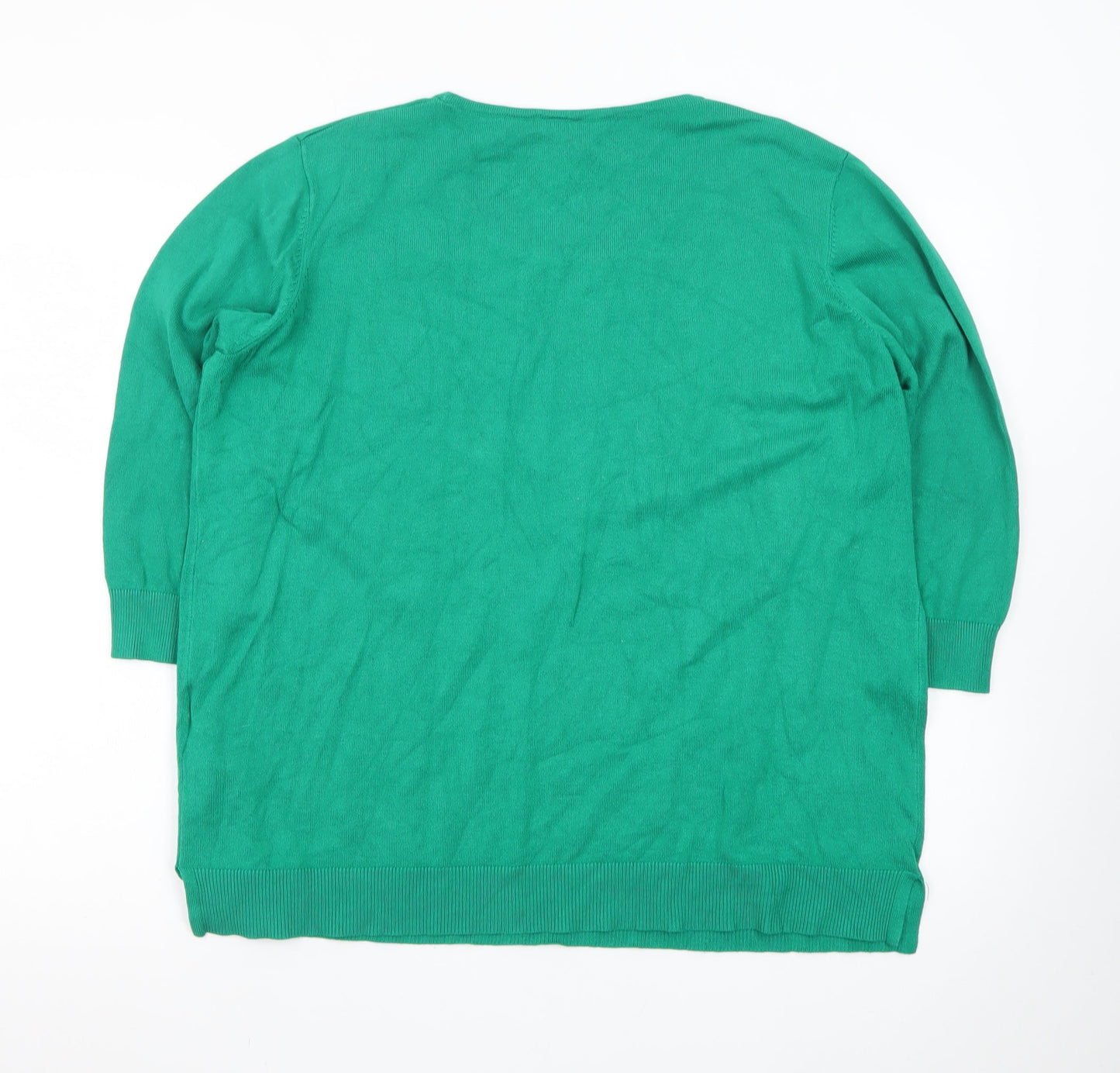 Capsule Women's Green Plus Size 20/22 Knit Scoop Neck Pullover Jumper