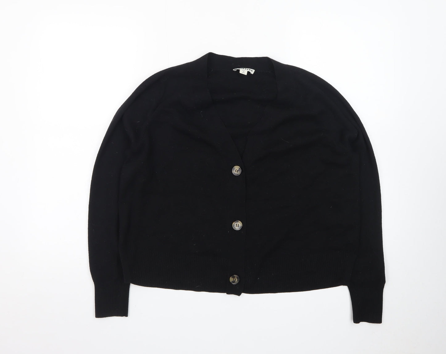 Whistles Women's Black Cotton Knit Cardigan Size S