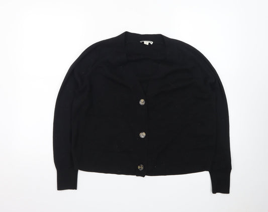 Whistles Women's Black Cotton Knit Cardigan Size S