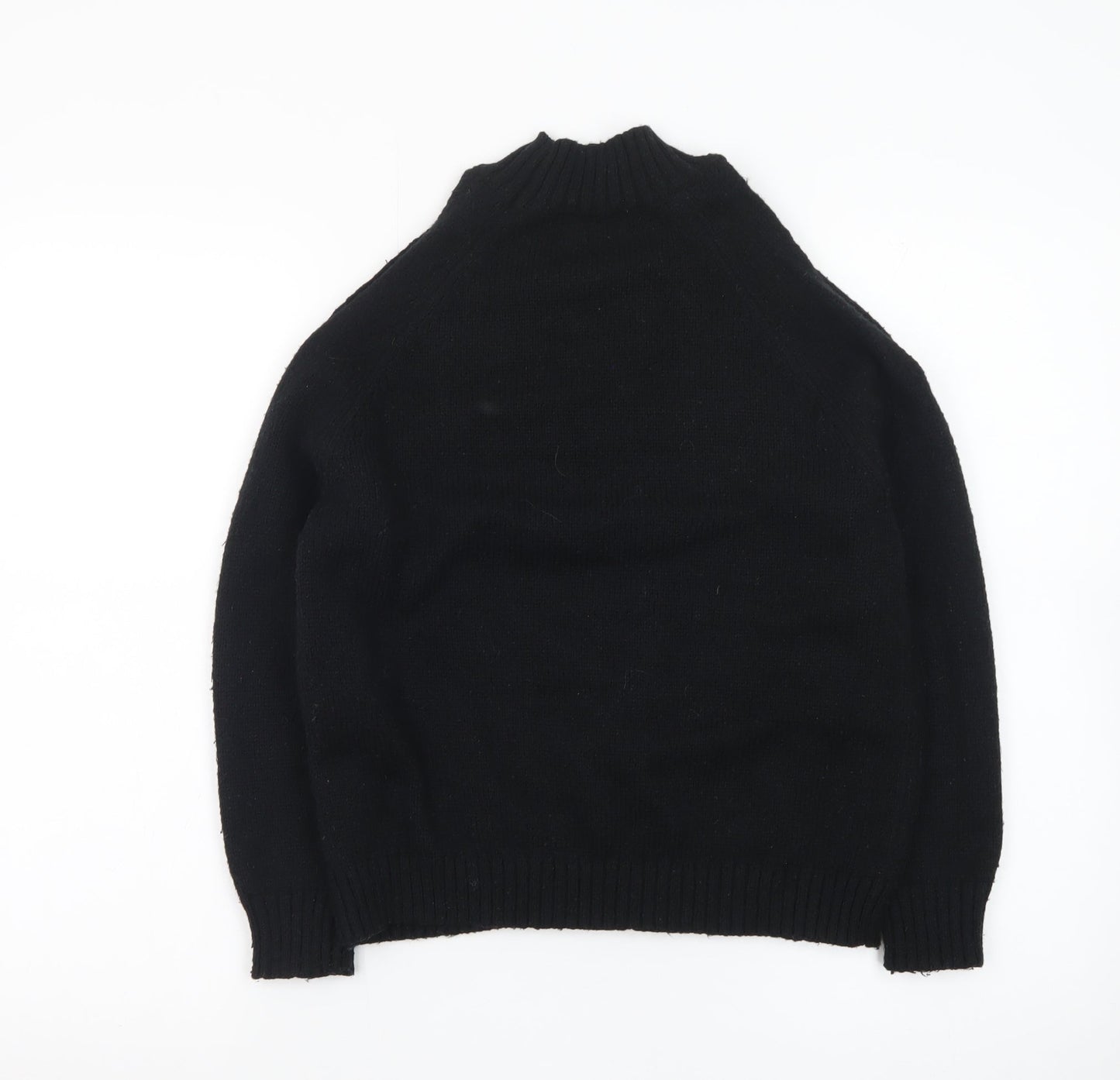 Lipsy Teens Black Mock Neck Pearl Beaded Cable Knit Jumper 11-12 YRS