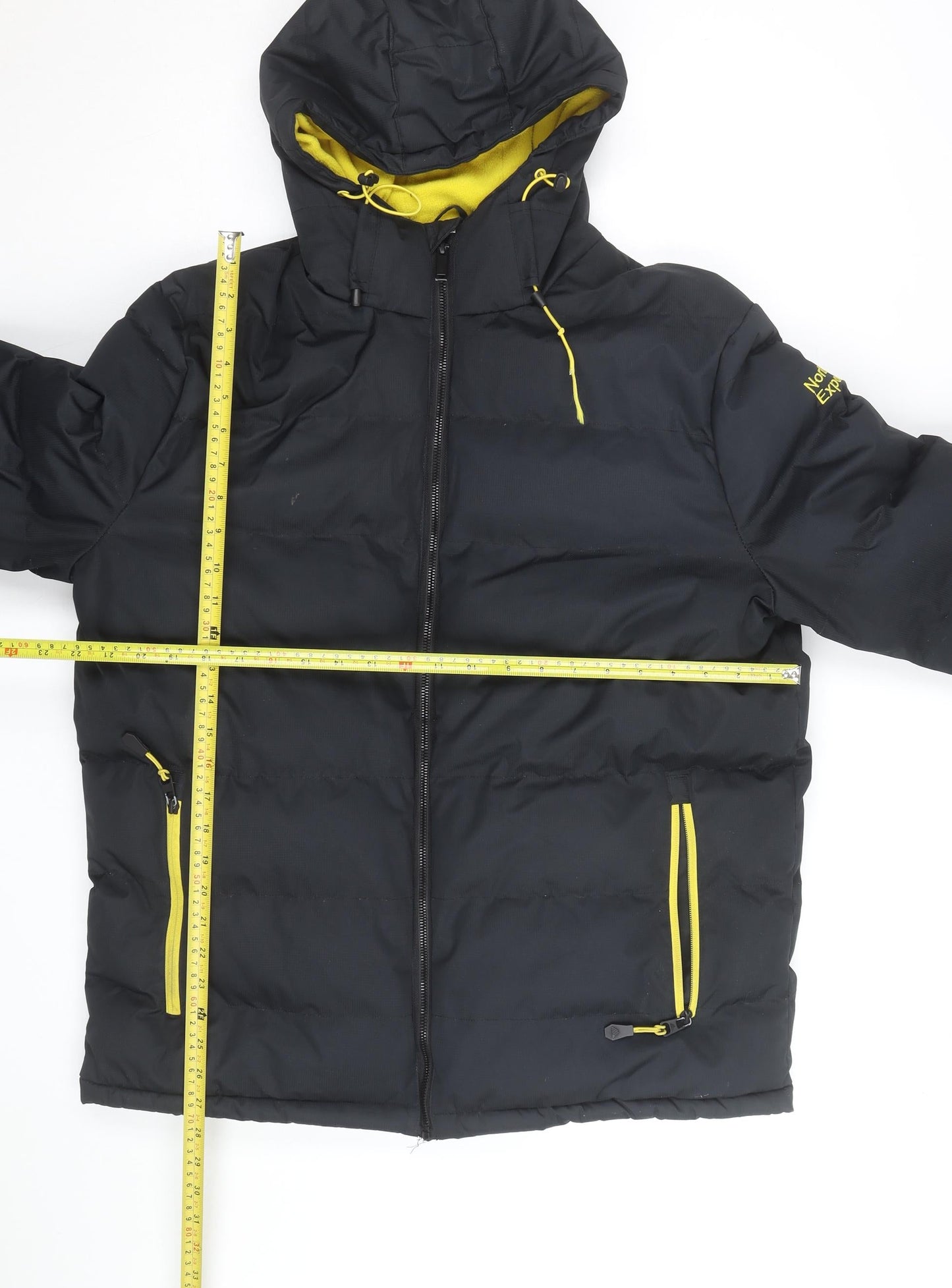 Northern Expo Men's Black L Hooded Puffer Jacket Winter Coat