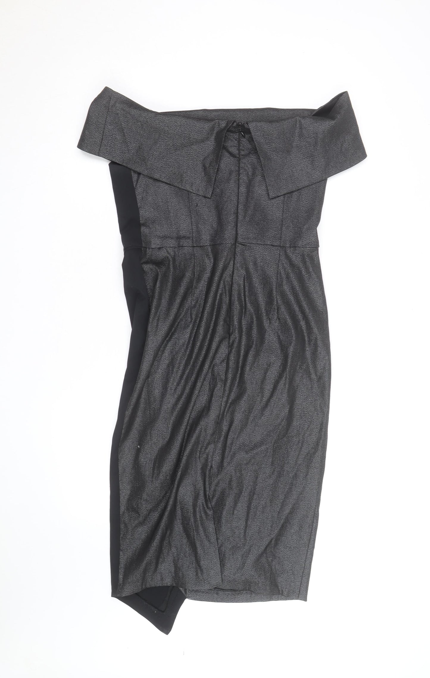 Coast Women's Black Off Shoulder Colourblock Bodycon Dress Size 12