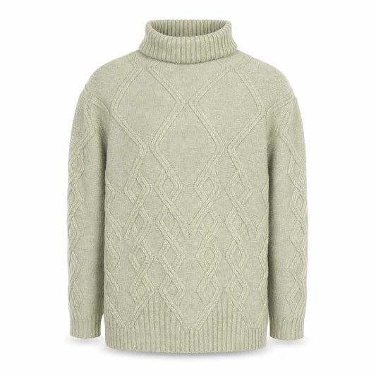 Marks & Spencer Men's Green Cable-Knit Roll Neck Jumper M