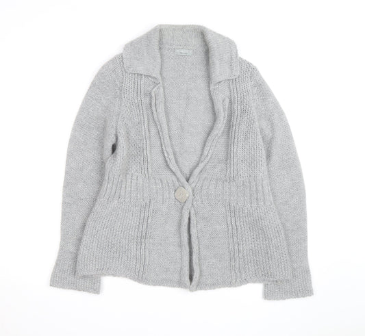 Marks and Spencer Per Una Women Grey Cardigan M Wool Blend Knit