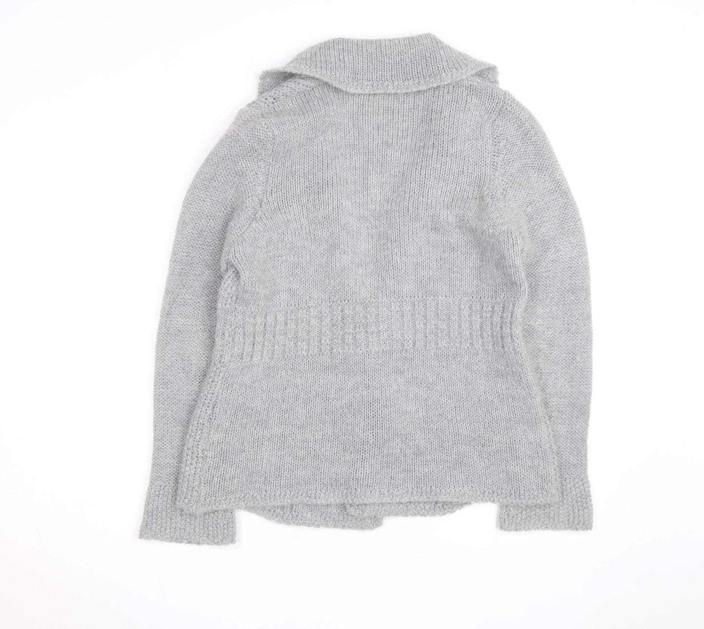 Marks and Spencer Per Una Women Grey Cardigan M Wool Blend Knit