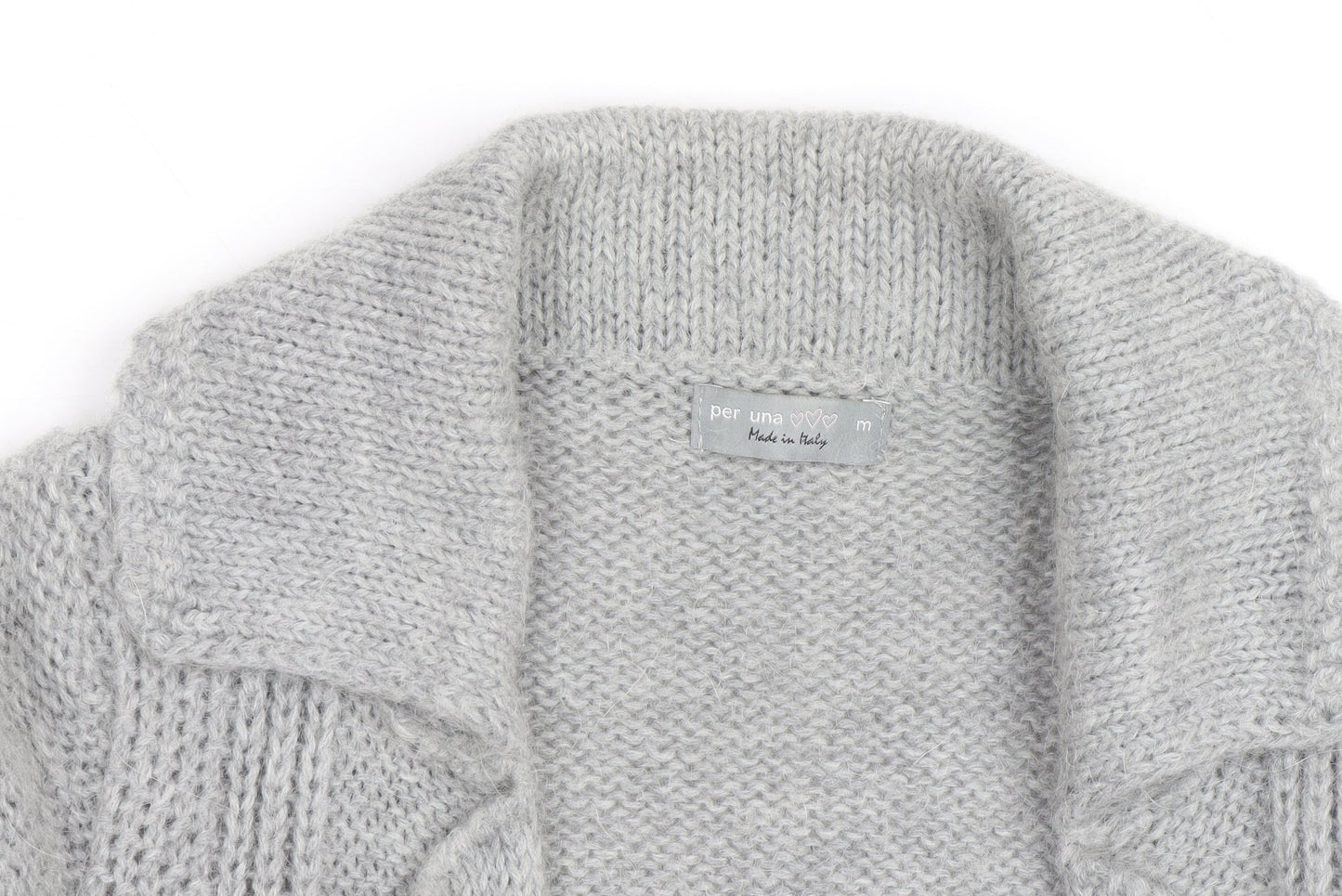 Marks and Spencer Per Una Women Grey Cardigan M Wool Blend Knit