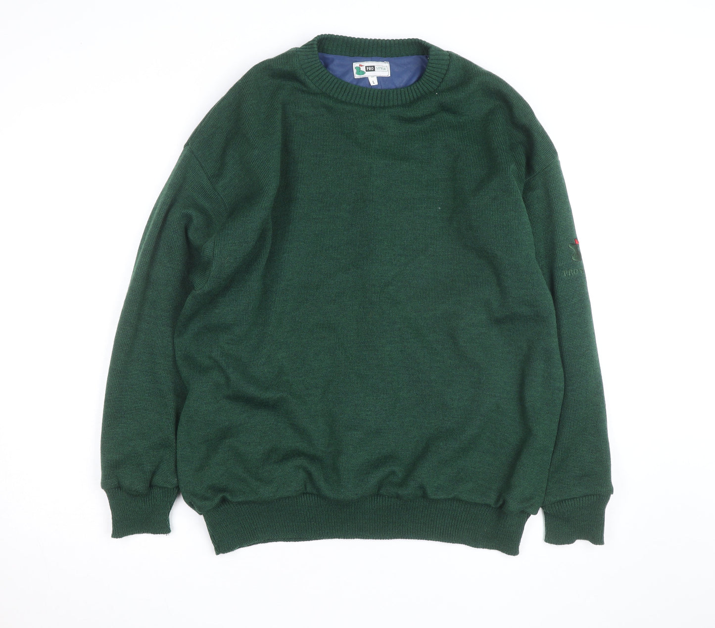 Pro Style Men’s Green Lined Wool Blend Golf Jumper L