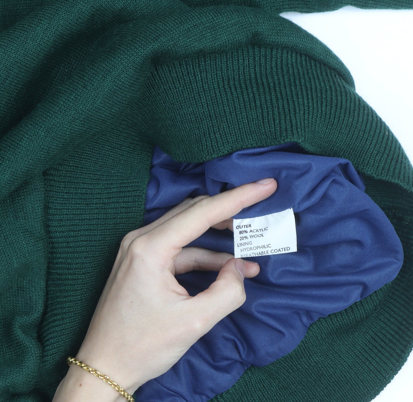 Pro Style Men’s Green Lined Wool Blend Golf Jumper L