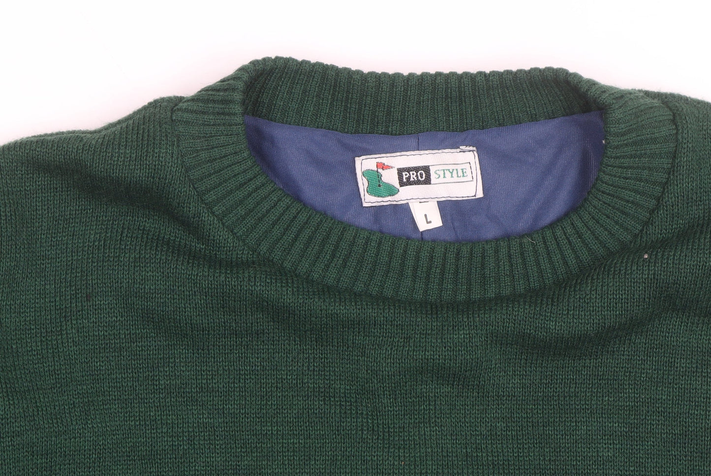 Pro Style Men’s Green Lined Wool Blend Golf Jumper L
