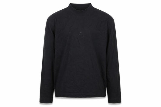 Collusion Men's Black Long Sleeve Mock Neck Jersey Top Size L