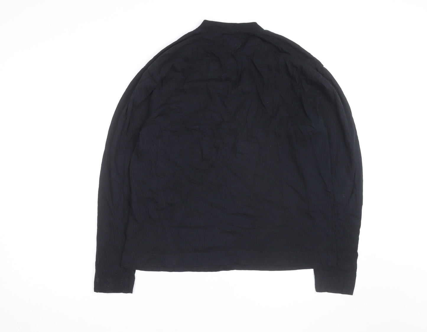 Collusion Men's Black Long Sleeve Mock Neck Jersey Top Size L