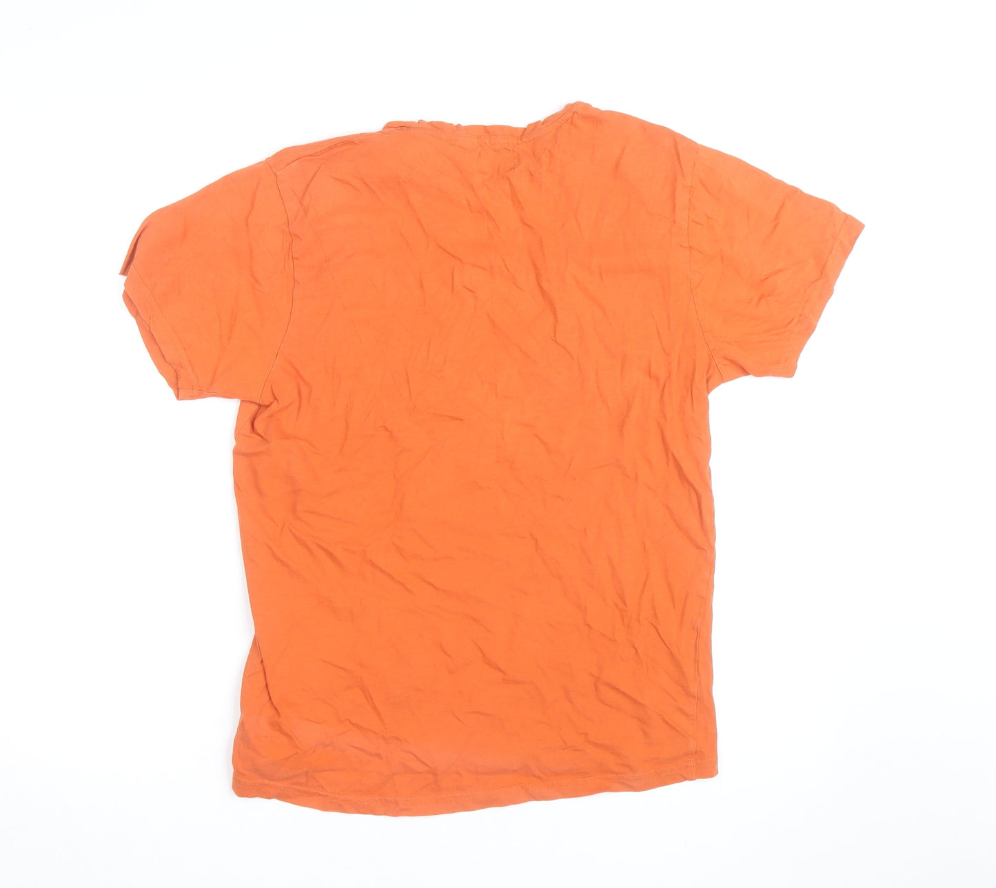 E-BOUND Men's Orange Graphic Print Retro Nautical T-Shirt Size L