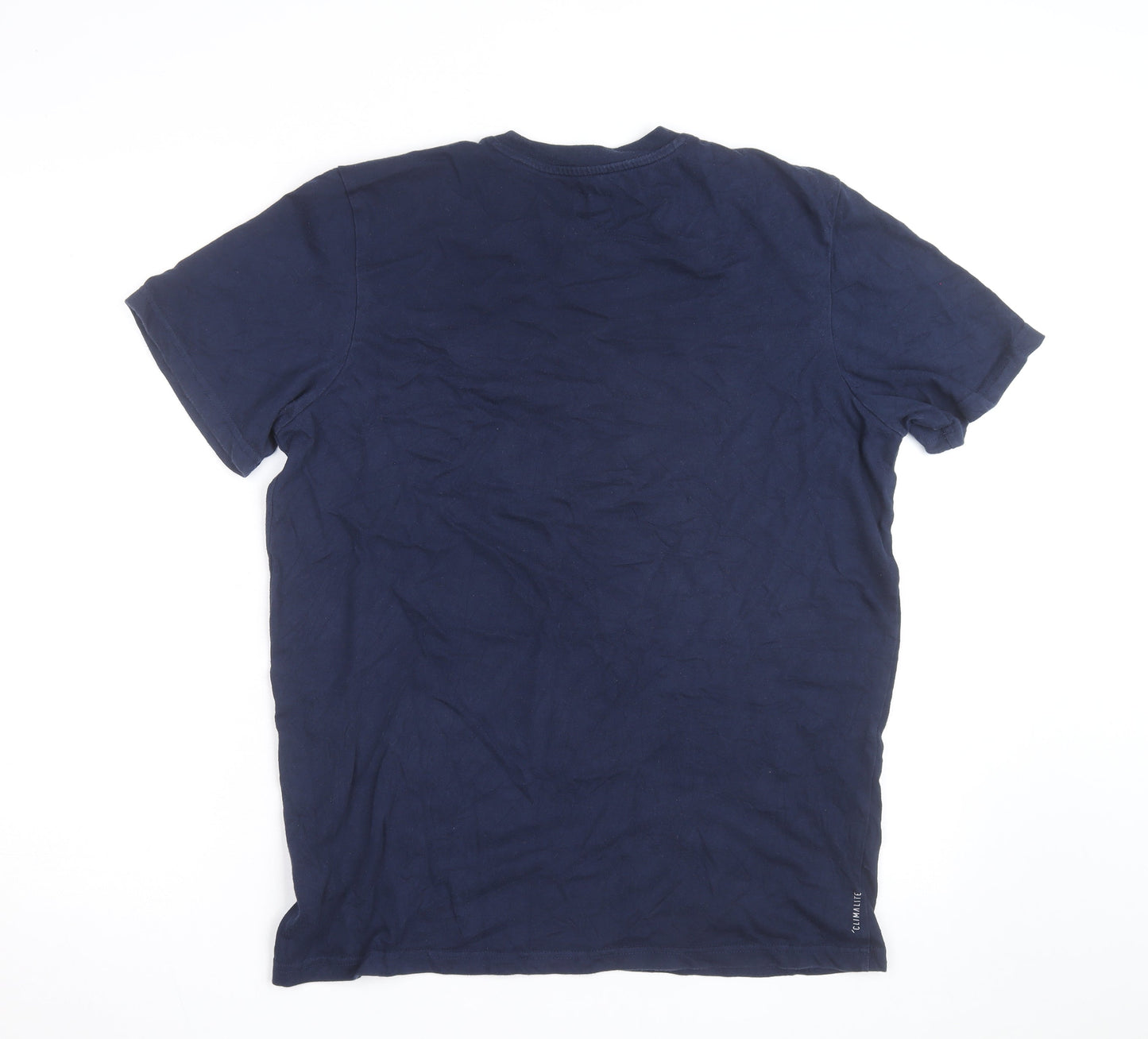 Adidas Men's Navy Blue Short Sleeve Crew Neck Cotton T-Shirt Size L