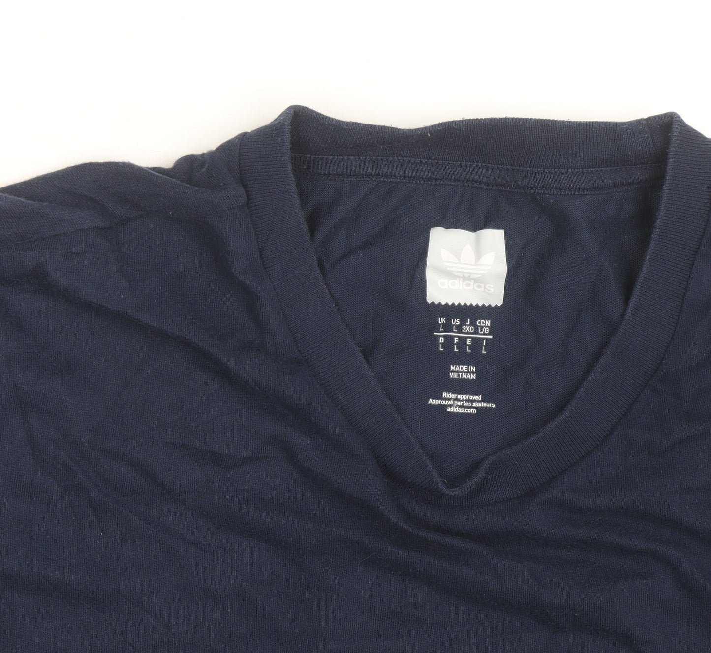 Adidas Men's Navy Blue Short Sleeve Crew Neck Cotton T-Shirt Size L