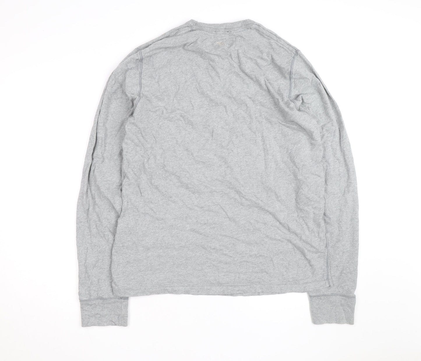 Abercrombie & Fitch Men's Grey 2XL Long Sleeve Crew Neck Top