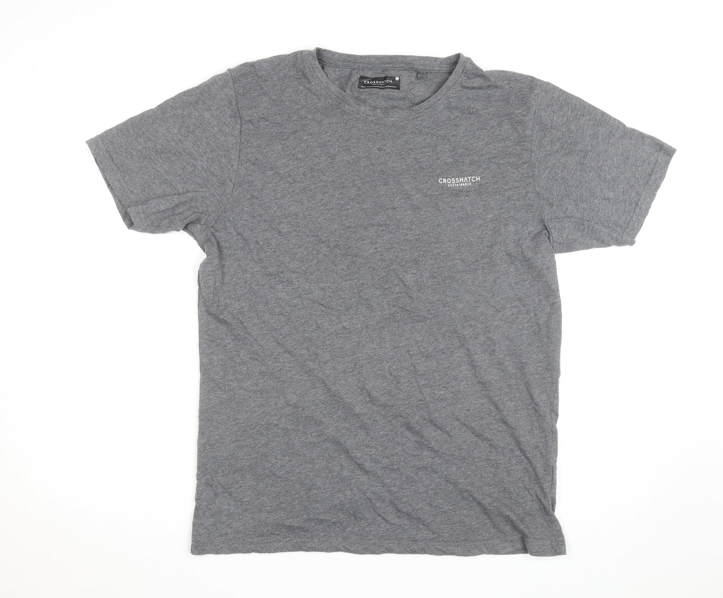 Crosshatch Men’s Grey Sustainable Cotton Crew Neck T-Shirt Size L