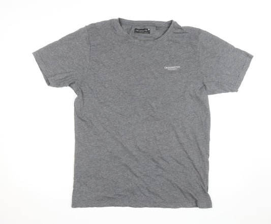Crosshatch Men’s Grey Sustainable Cotton Crew Neck T-Shirt Size L