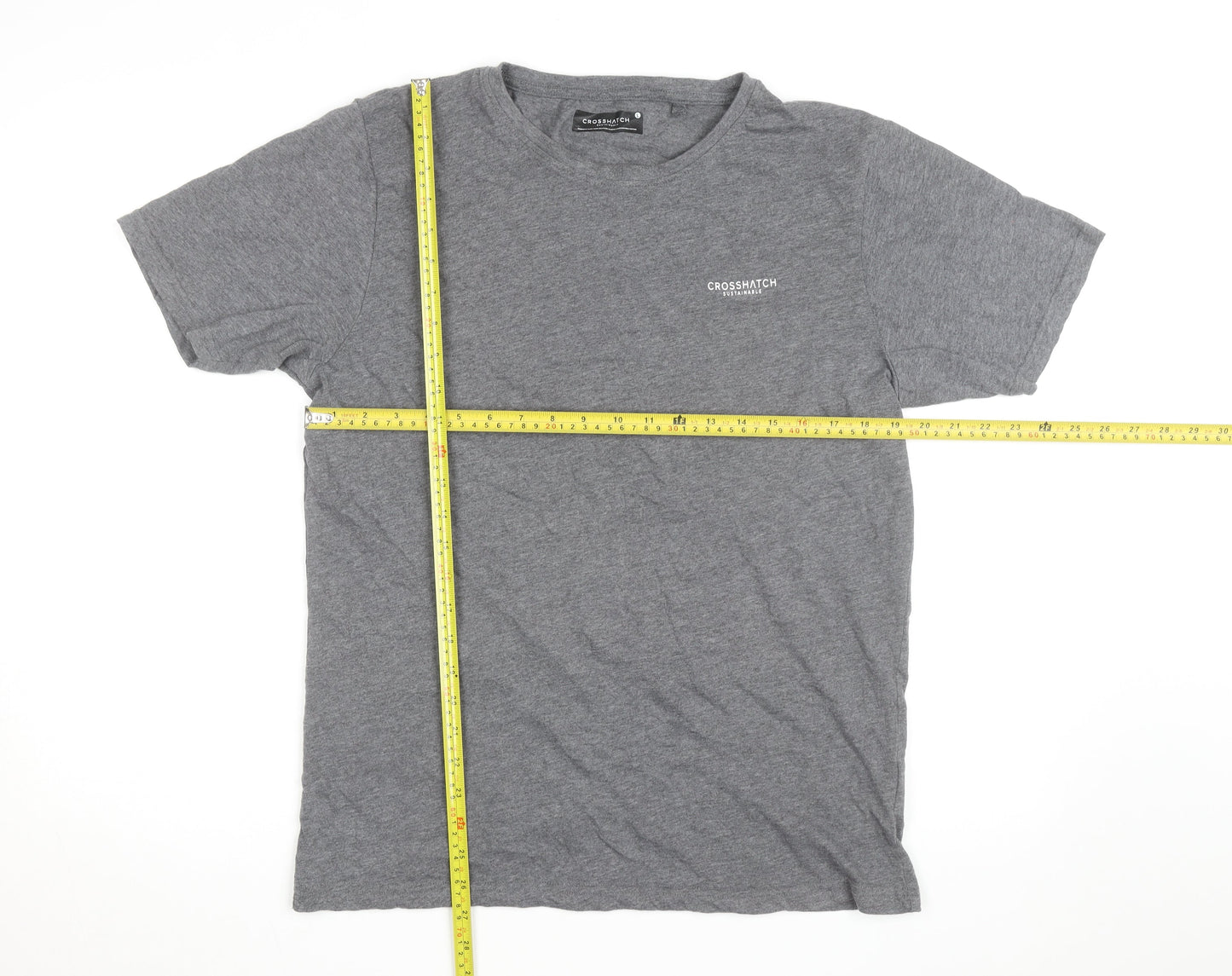 Crosshatch Men’s Grey Sustainable Cotton Crew Neck T-Shirt Size L