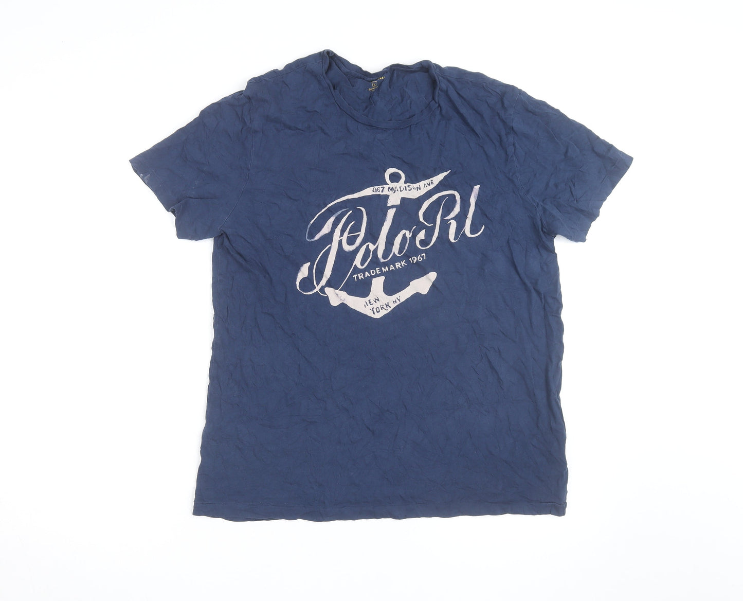 Ralph Lauren Men’s Blue Nautical Graphic Crew Neck Cotton T-Shirt L